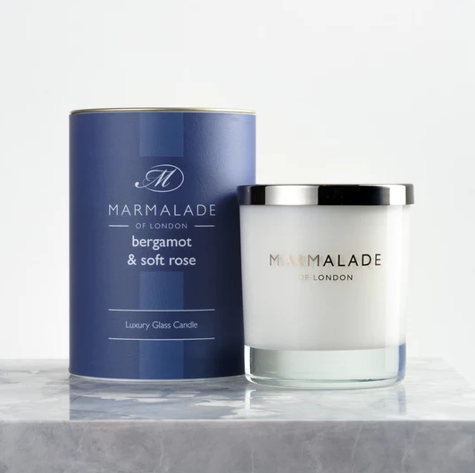 Bergamot & Soft Rose - Glass Candle