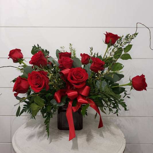 Crazy Love Rose Arrangement (12 stems)