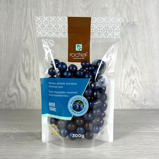 Dark chocolate covered real dried blueberries