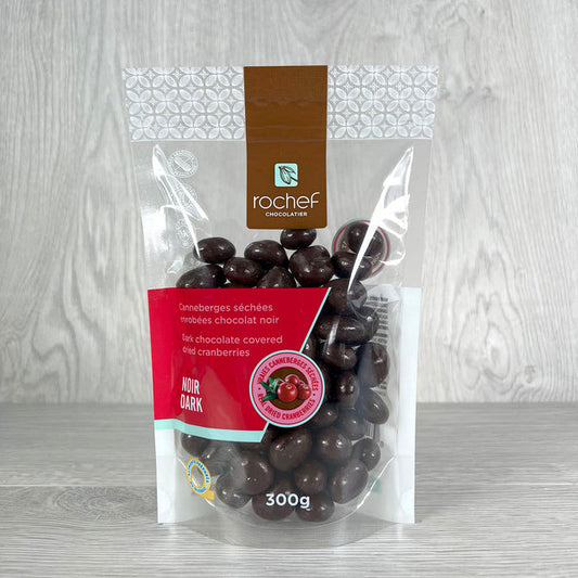 Dark chocolate covered real dried cranberries